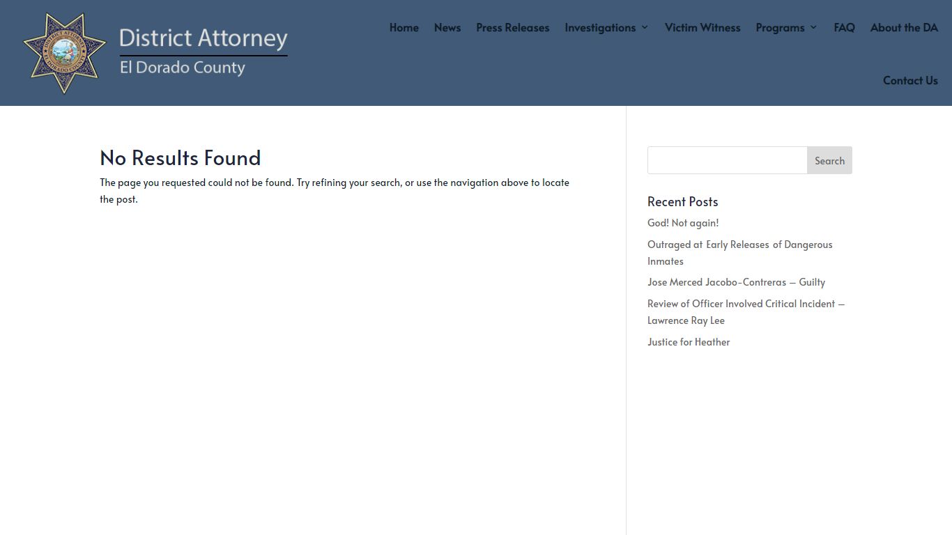 Arrest log for 08/10/2021 - El Dorado County District Attorney